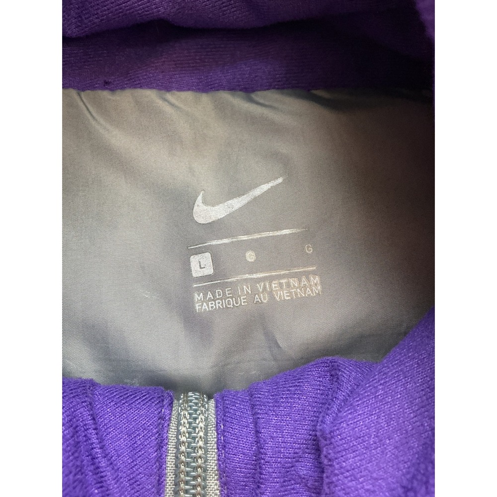 Nike Womens Puffer Vest Grey Purple Colorblock Quilted Full Zip Size Large - Picture 6 of 8